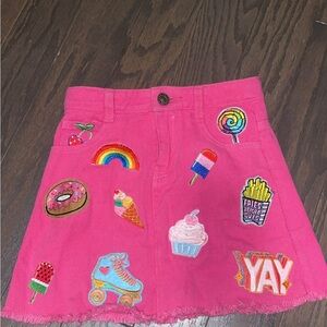Lola and the boys Hot pink Jean skirt